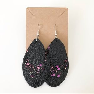 ⭐️4/$10⭐️ Layered Leather + Glitter Earrings
